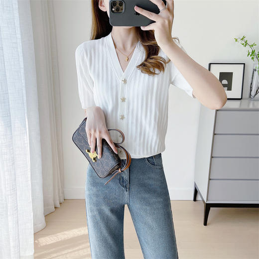 【开春归来！海星扣针织短袖】YOOEMN 海星扣针织短袖 2色可选 冰麻丝材质 让整个夏天都凉爽！ 商品图8