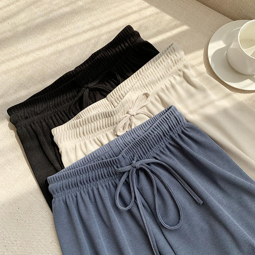 【巨显瘦遮肉❗️宽松舒适，不起球不褪色】阔腿裤女韩版冰丝拖地裤，女夏新款高腰显瘦百搭垂感宽松直筒裤 商品图3