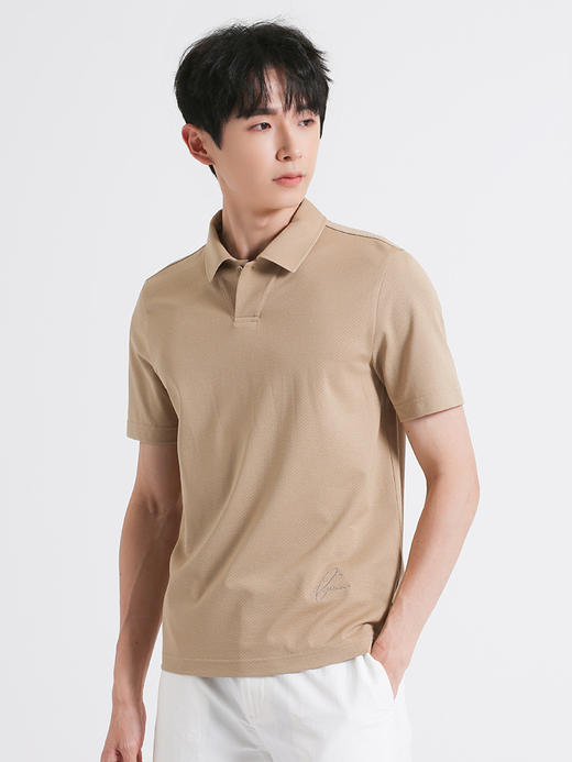 callisto卡其色聚酯纤维混纺短袖T恤 SSTSS149C 商品图0