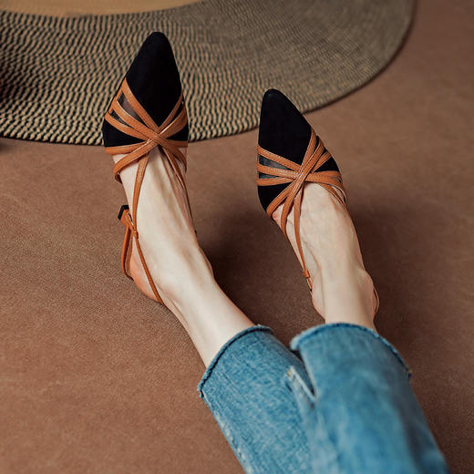 优雅百搭，全皮小高跟罗马鞋DJC-850 商品图4