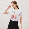 EITIE爱特爱夏季新款时尚百搭打底舒适弹力圆领印花T恤女6502202 商品缩略图2