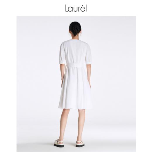 Laurel劳芮23春夏气质深v叠片收腰连衣裙LWL342Y08900 商品图5