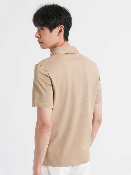 callisto卡其色聚酯纤维混纺短袖T恤 SSTSS149C 商品图2