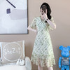 【清仓超15天不保价】奢姿2025年夏装新款大码女装减龄印花雪纺连衣裙胖妹妹V领裙子9932825535 商品缩略图0