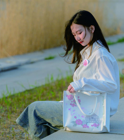 “海棠·解语”托特帆布包 商品图0