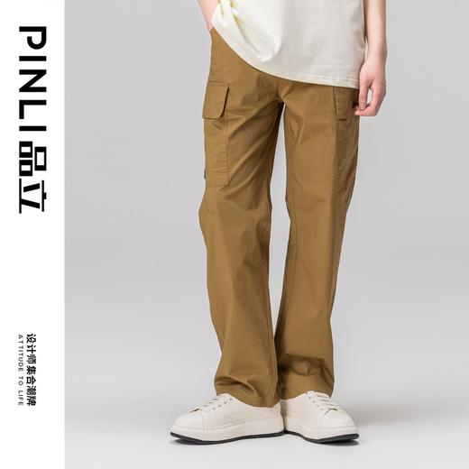 PINLI品立夏季新款男士多口袋工装休闲长裤直筒裤GD232117316 商品图0