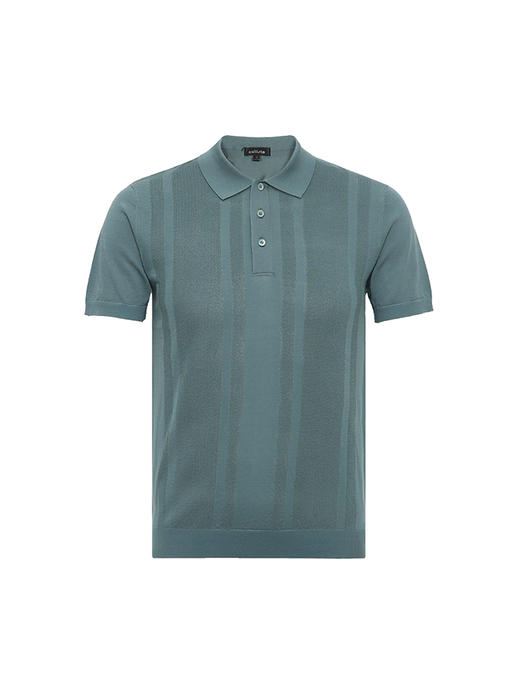 callisto绿色醋酸棉提花翻领T恤 SRTSS071C 商品图3