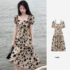 干枯玫瑰赫本风气质连衣裙法式高腰裙子设计感别致茶歇碎花长裙女 商品缩略图0