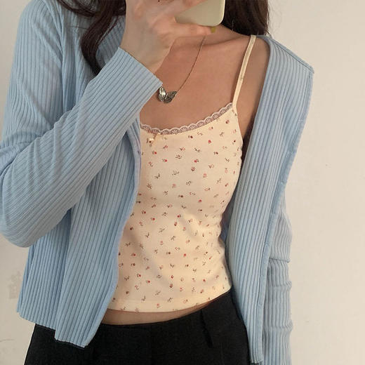 【性感迷人❗️夏季新款少女小吊带】柔美又贴身，清新可爱，精致动人，日系风格，温柔甜美，内搭蕾丝碎花背心外穿上衣服女装 商品图3