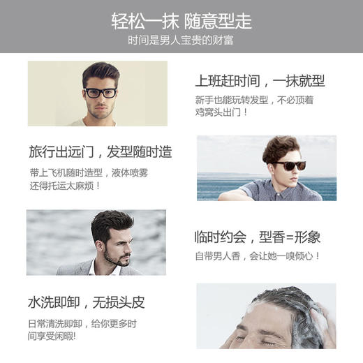 杰威尔男士哑光质感发泥20g定型喷雾造型产品 商品图4