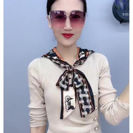 【双层双面飘带帽】菲灵马车春夏新款缎面防晒包头巾女旅游遮阳帽 商品图6