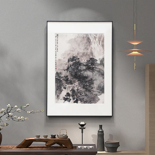 傅抱石《满身苍翠惊高风》 博物馆原版复刻画 大金属卡纸框（付款后15天发货） 商品图2