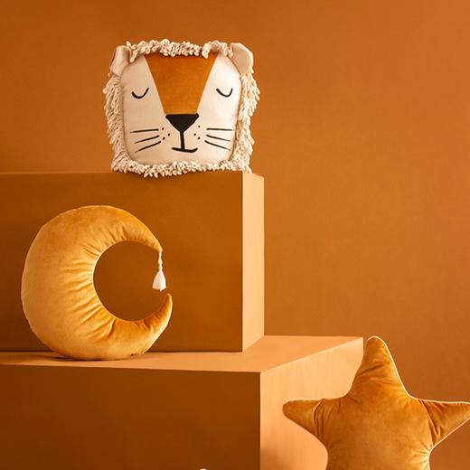 法国 Nobodinoz 可爱狮子靠垫 32X35X10 假日黄 N112572 商品图1