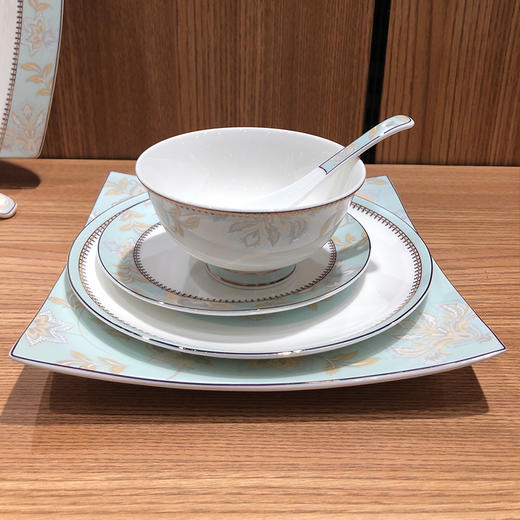 凡瑞斯碧水佳人10人50头骨瓷餐具 商品图6