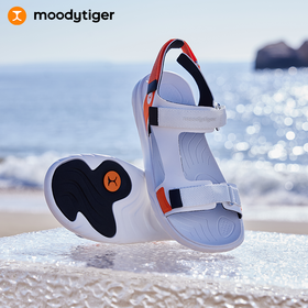 【福利】moodytiger儿童凉鞋2023夏季新款男女童魔术贴防滑运动沙滩鞋 M27543302