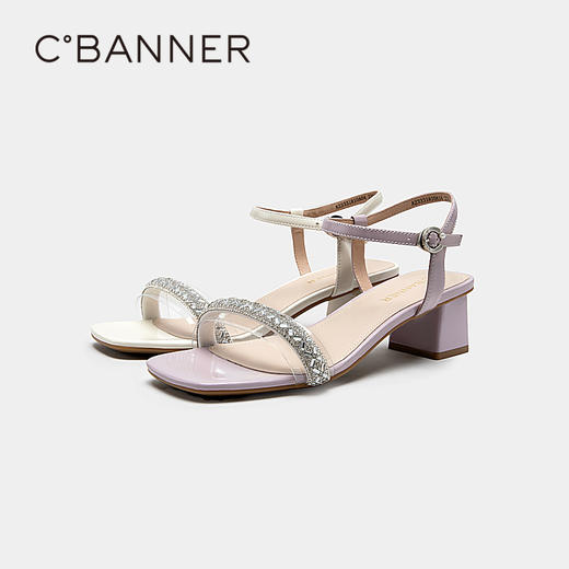 【幻梦星光】千百度女鞋夏季时装凉鞋钻带高跟凉鞋通勤 A23331810 商品图4