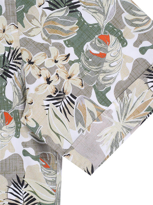 callisto绿色热带植物印花夏威夷领全棉短袖衬衫 SRCSS055Y 商品图3