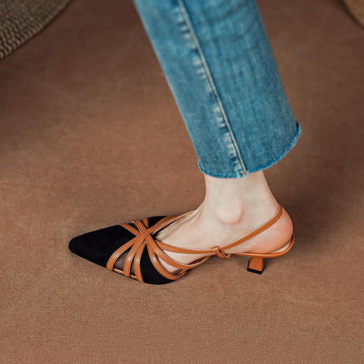 优雅百搭，全皮小高跟罗马鞋DJC-850 商品图2