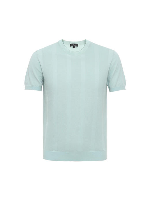 callisto浅绿色醋酸棉提花圆领T恤 SRTSS070C 商品图3