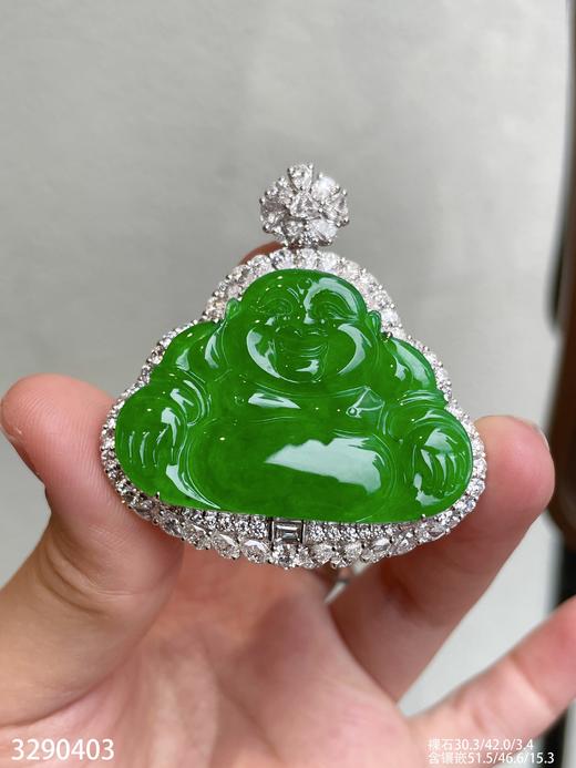 老坑冰艳绿佛公吊坠【3290403】具体价格微信咨询 商品图5