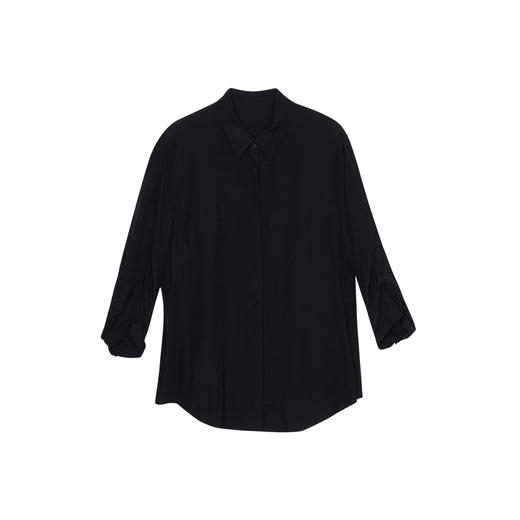 谜底七分袖衬衫女2023夏季新款简约时尚H型通勤衬衣上衣235MC6091 商品图4