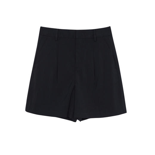 谜底纯色休闲裤23夏款简约时髦帅气休闲黑色西裤短裤女235MK6038 商品图4