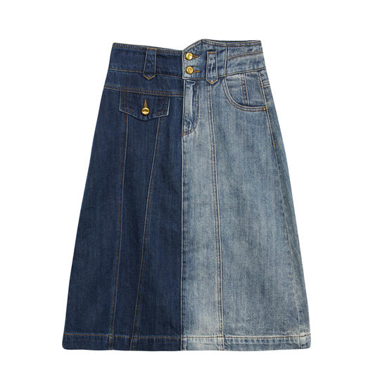 谜底半身裙2023夏季新款简约复古时尚中长款牛仔半裙女236MB7077 商品图4