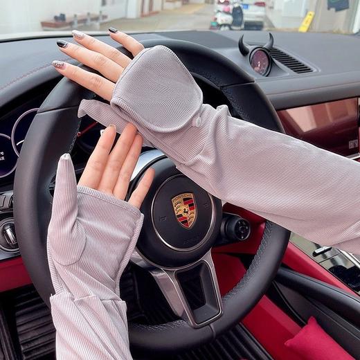 大码宽松手套防晒袖套女款夏季防紫外线时尚冰丝手袖骑行开车 商品图7