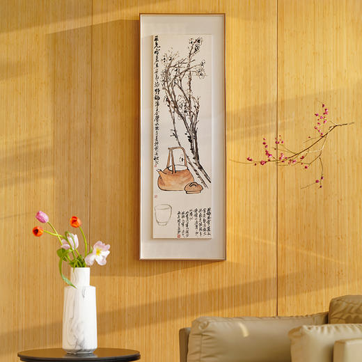 吴昌硕《茗具梅花图》 博物馆原版复刻画 大金属卡纸框（付款后15天发货） 商品图1