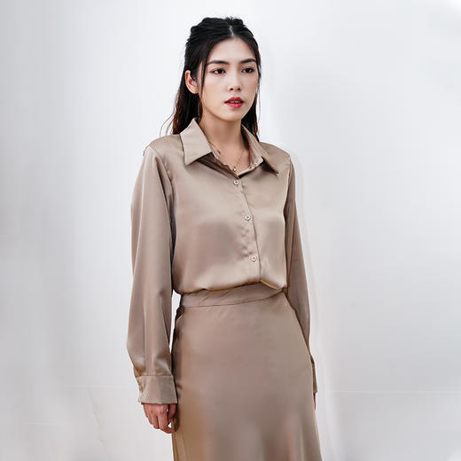 Avann醋酸感缎面衬衫23210 商品图6