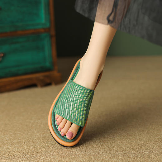 舒适百搭，厚底水钻凉拖鞋TYM-6176 商品图9