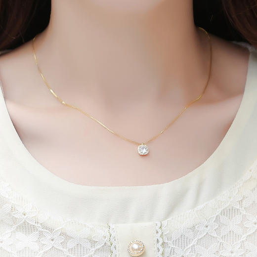 时尚修身，蕾丝拼结印花中长款高腰裙假两件连衣裙QYM-KED-63050-Y 商品图3