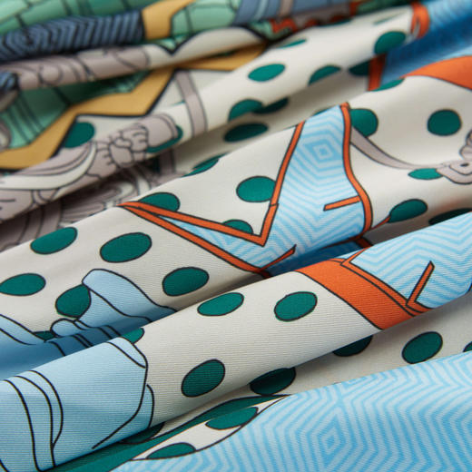 谜底花色半身裙2023夏季复古优雅拼接欧根纱中长百褶裙235MB6017 商品图3