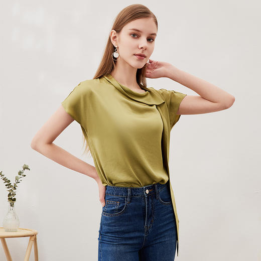 EITIE爱特爱夏季新品通勤百搭简约优雅小上衣7013702 商品图3