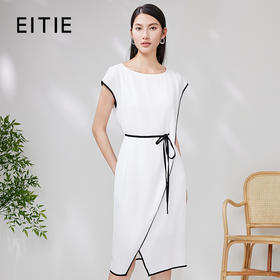 EITIE爱特爱夏季新款时尚飞袖收腰显瘦通勤百搭连衣裙7007716