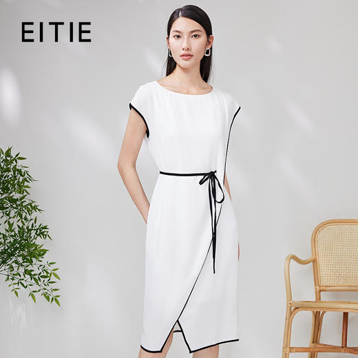 EITIE爱特爱夏季新款时尚飞袖收腰显瘦通勤百搭连衣裙7007716 商品图0