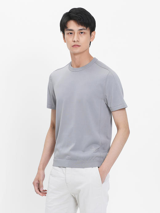 callisto银灰凉感丝棉圆领T恤  SRTSS055C 商品图0