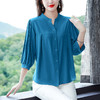 新款漂亮时尚中袖雪纺衫气质t恤小衫纯色修身衬衣小衫KQL-B24N2285 商品缩略图3