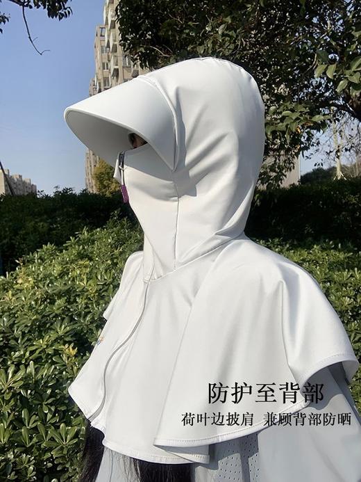 脖子防晒面罩遮脸防风防晒遮阳帽电瓶车防晒面罩护颈一体电动车 商品图3