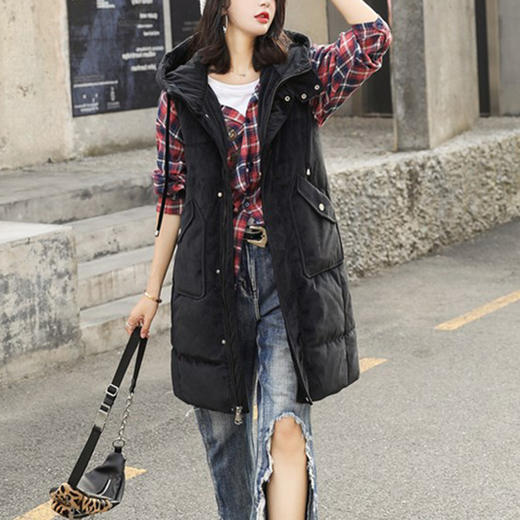 裁缝学苑AG119女士连帽马甲纸样女中长款棉衣外套服装样板图裁剪 商品图4