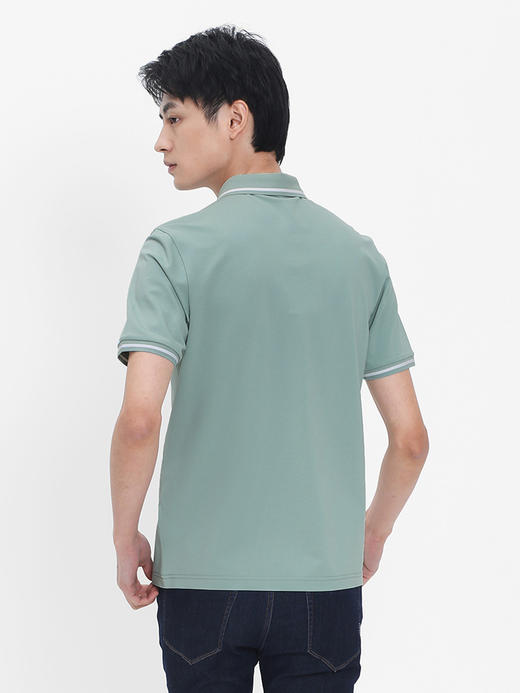 callisto浅绿色天丝棉翻领T恤 SRTSS066C 商品图2