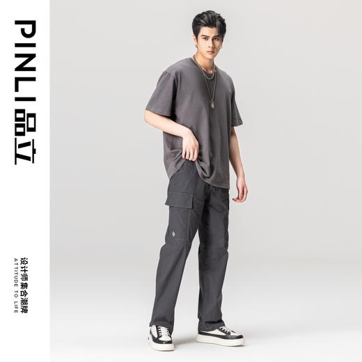 PINLI品立夏季新款男士多口袋工装休闲长裤直筒裤GD232117316 商品图3