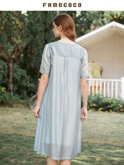 Famecoco范可儿吊带连衣裙两件套夏季天丝海边度假宽松裙FAB3FA038 商品图3