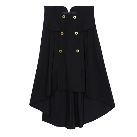 谜底2023夏季简洁优雅双排扣前短后长高腰A型外搭半裙235MB6015 商品图4