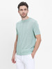 callisto浅绿色醋酸棉提花圆领T恤 SRTSS070C 商品缩略图0