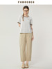 famecoco范可儿纯棉松紧腰休闲裤女士夏季薄款宽松运动花边裤子FAB3GA003 商品缩略图3