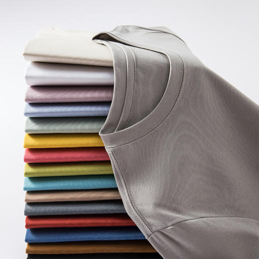 【JANNAH】新16色凉感免烫桑蚕丝丝光棉女款盒子T恤 商品图4