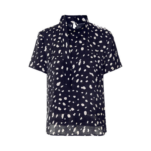 EITIE爱特爱夏季新款时尚通勤印花飘带舒适小上衣7013715 商品图5