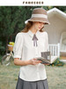 Famecoco范可儿白色衬衫女夏季泡泡袖上衣时尚洋气时髦FAB3BH002 商品缩略图2