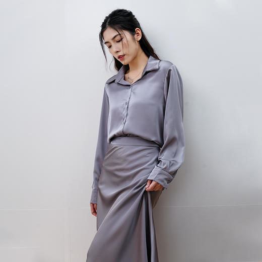 Avann醋酸感缎面衬衫23210 商品图10